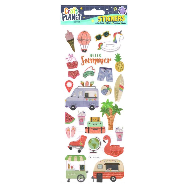 Samolepky třpytivé 10x24cm - Dovolená