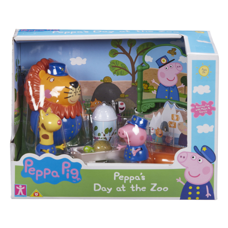 Teddies Peppa Pig sada ZOO, 3 figurky a doplňky