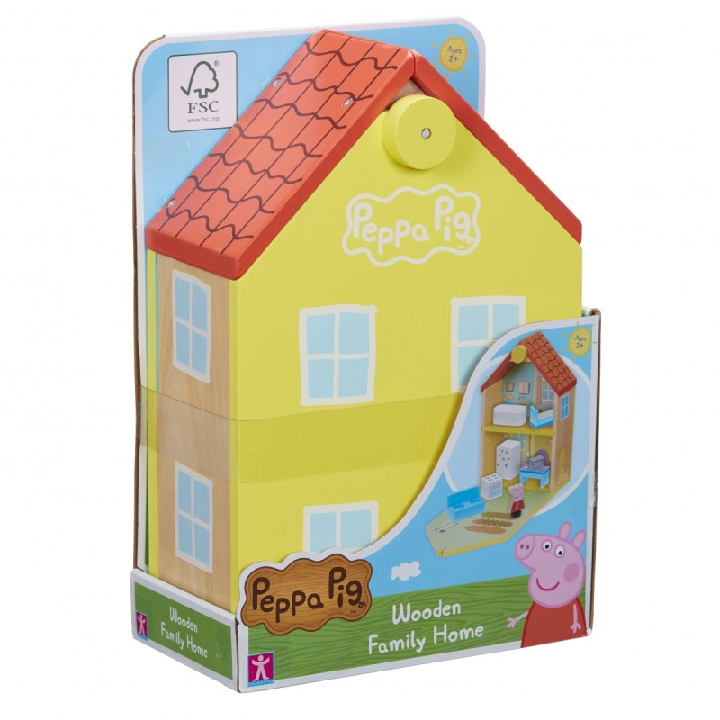 Peppa Pig dřevěný rodinný domek s figurkami a příslušenstvím