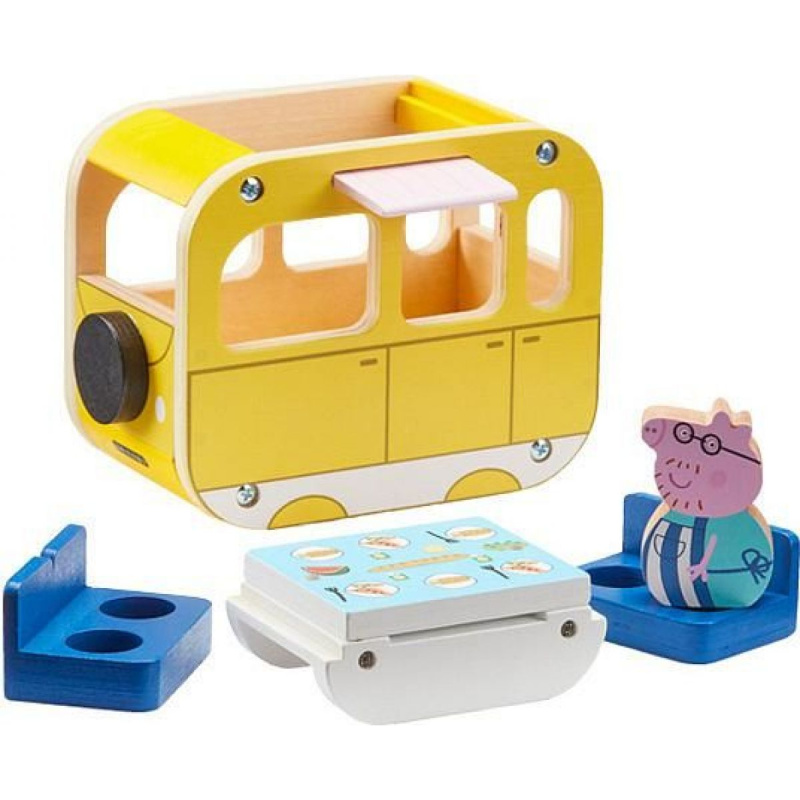 Peppa Pig dřevěný karavan a figurka Tatínek