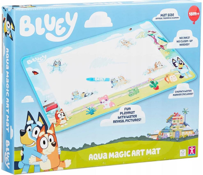 Bluey vodní kreslící podložka s vodním perem 70×54 cm