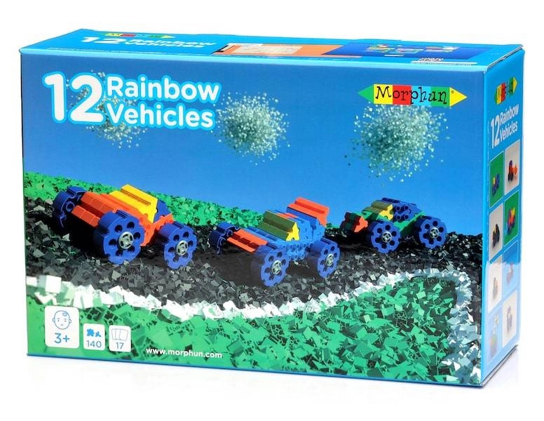Stavebnice MORPHUN – 12 vozidel, 140 dílků