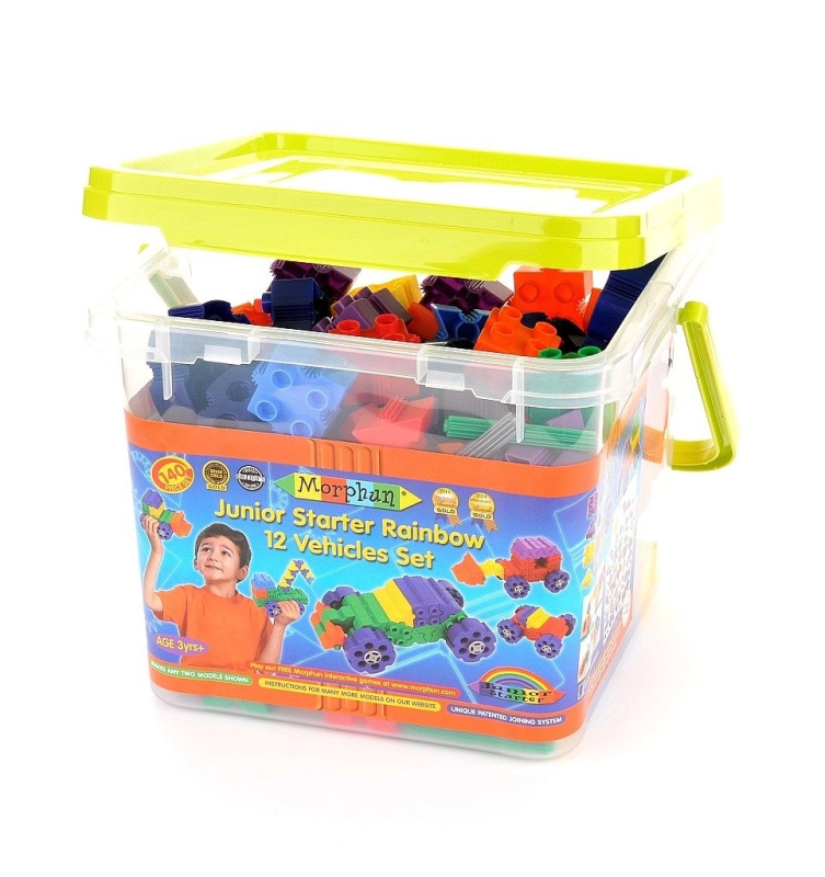 Stavebnice Morphun Junior Starter Rainbow 12 vozidel