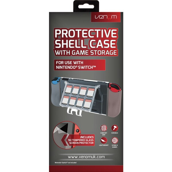 VENOM VS4903 Nintendo Switch Protective Shell Case With Game Storage Čirá