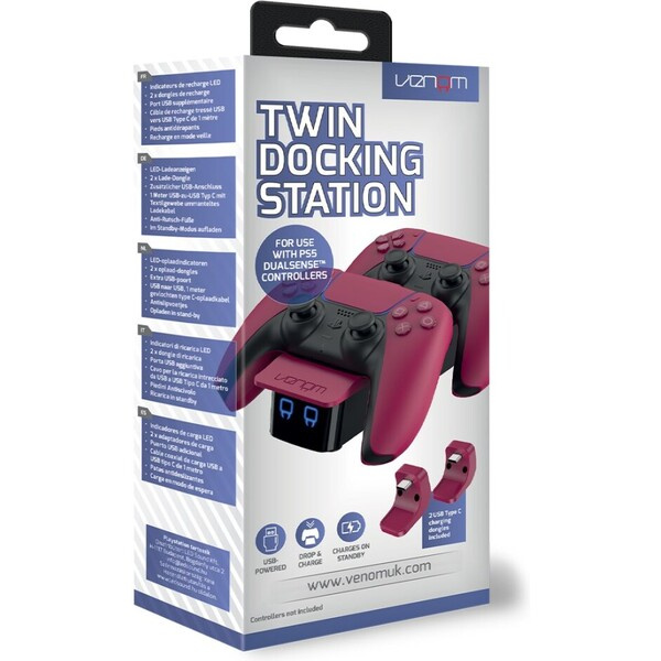 VENOM VS5010 Red PS5 Twin Docking Station Červená