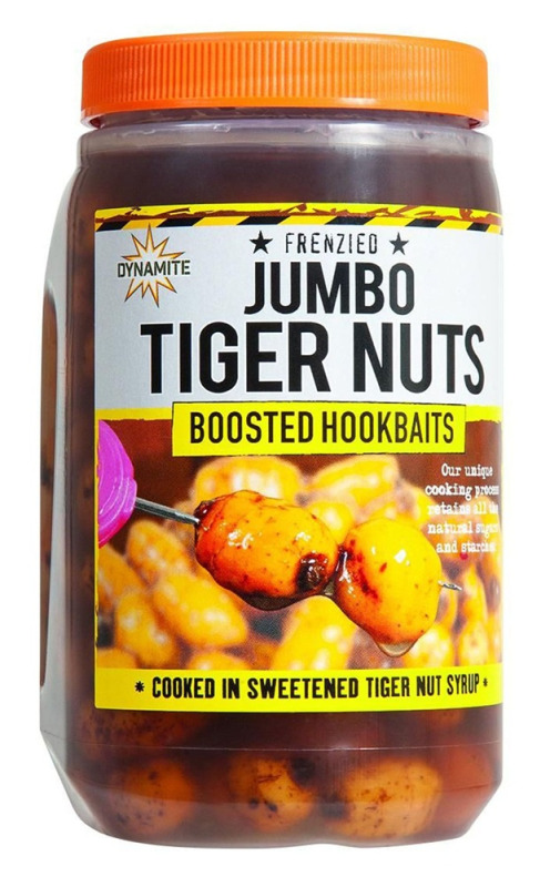 Dynamite baits tygří ořech frenzied jumbo tiger nuts boosted hookbaits 500 ml