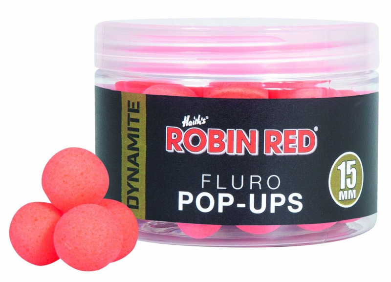 Dynamite baits plovoucí boilie fluoro pop-ups haiths robin red 15 mm