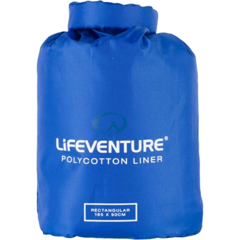 Lifeventure Cotton Sleeping Bag Liner blue rectangular