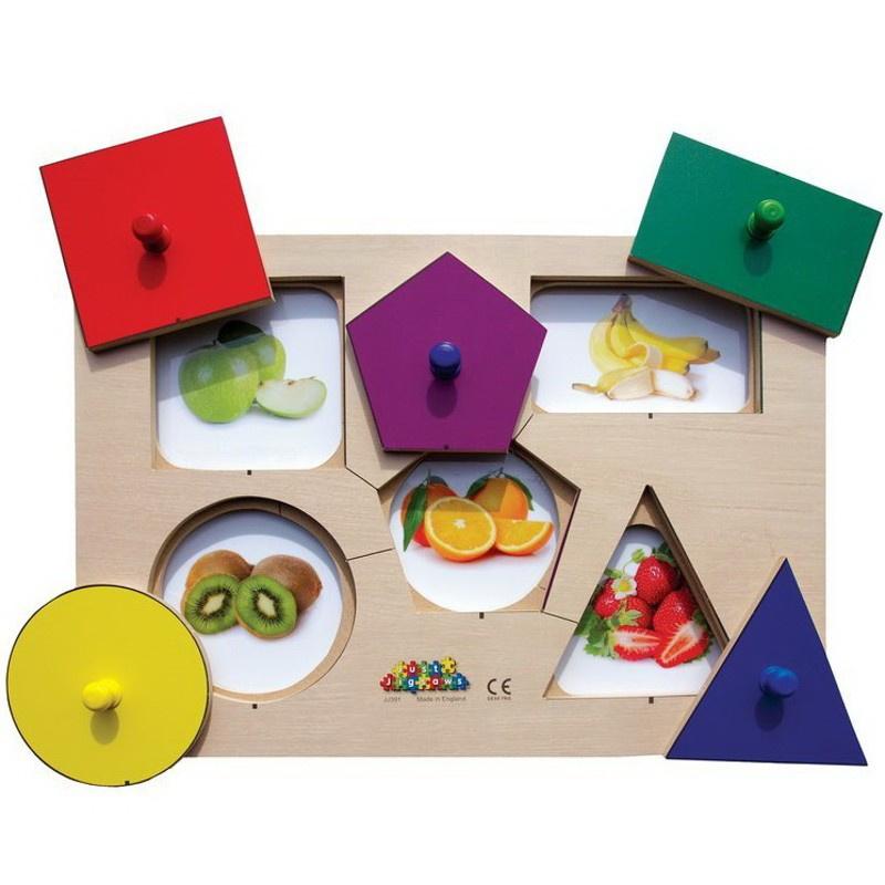 Just Jigsaws 391 Tvary a paměť - dřevěné deskové puzzle 6 dílů a 4 předlohy
