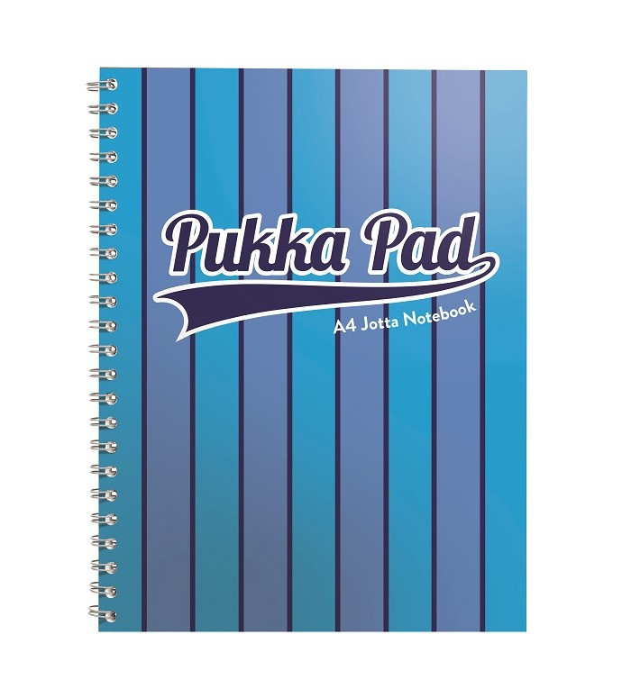 Pukka Pad spirálový blok Jotta Pad A4, 200 stran, linky 8 mm, modrý, linkovaný