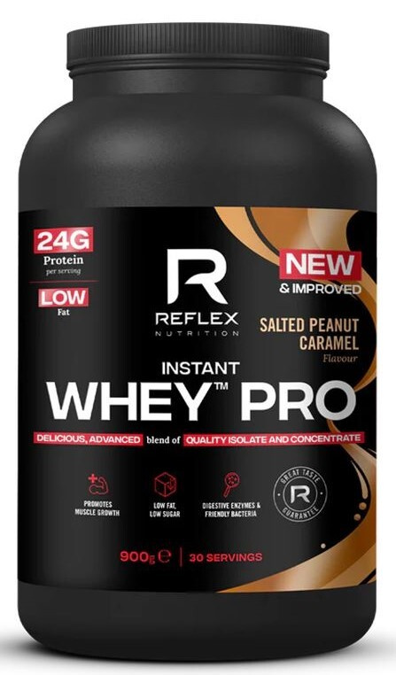 Reflex Instant Whey PRO 900 g NEW - slaný arašídový karamel