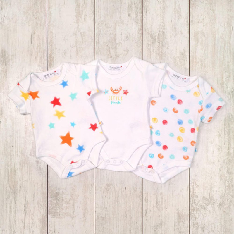 body kojenecký 3ks, Minoti, OCEAN 7, bílá - 62/68 | 3-6m