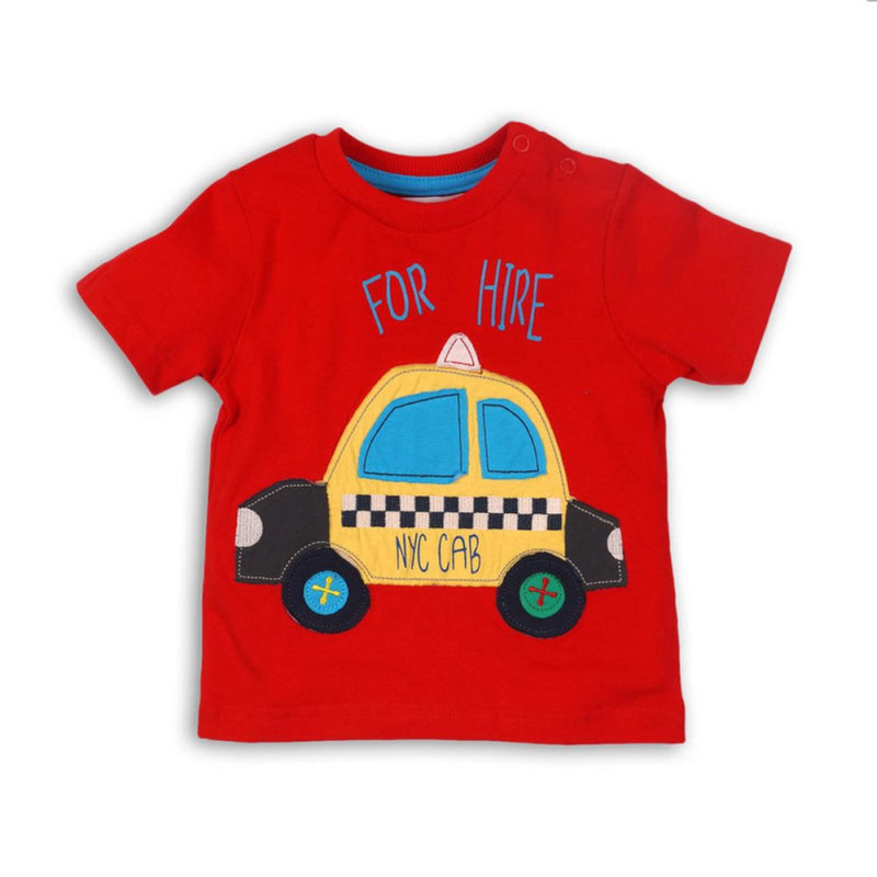 tričko chlapecké TAXI, Minoti, BUS 5, červená - 68/80 | 6-12m
