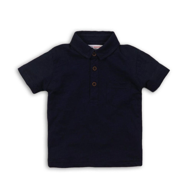Tričko chlapecké Polo s krátkým rukávem, Minoti, REAL 9, modrá - 80/86 | 12-18m