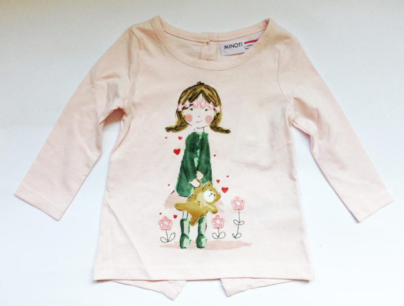 Tričko dívčí s dlouhým rukávem, Minoti, PRETTY 1, růžová - 86/92 | 18-24m
