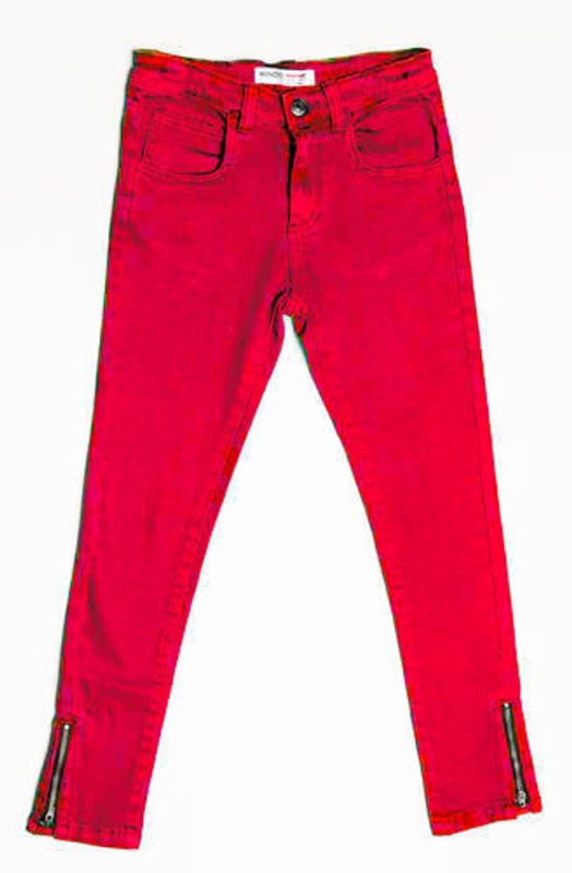 Kalhoty divčí s elastenem, Minoti, COAST 10, červená - 122/128 | 7/8let