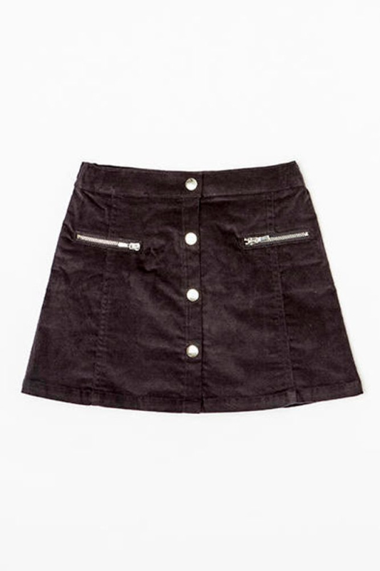 Sukně dívčí s elastenem, propínací, Minoti, ROSEWOOD 9, šedá - 104/110 | 4/5let