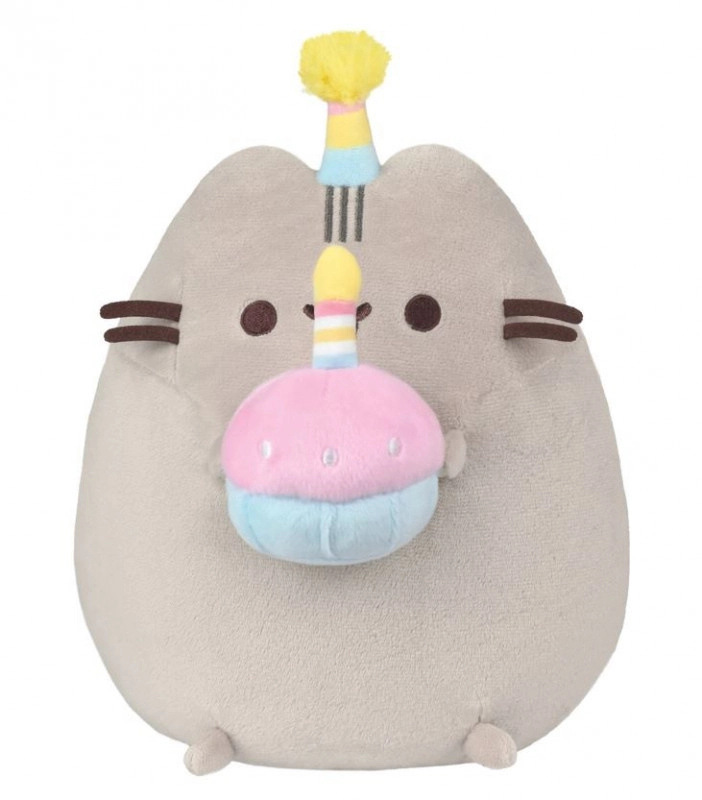 PUSHEEN s dortem v čepici BIRTHDAY PARTY 27 cm