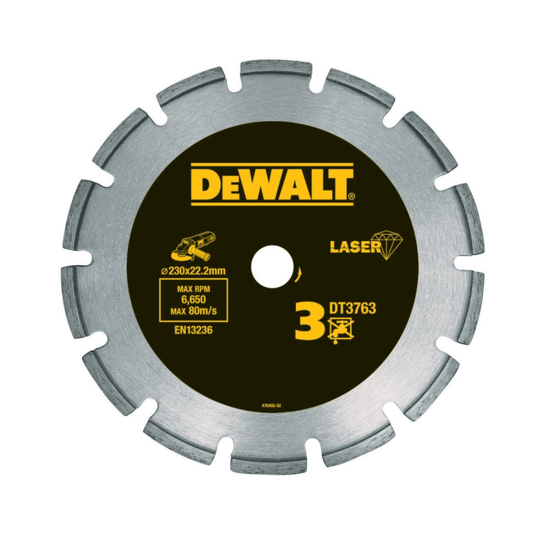 DeWalt Diamantový řezný kotouč laserem svařovaný DT3763 pr. 230 x 22,23 mm