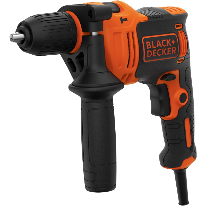 Black+Decker Příklepová vrtačka 1stupňová BEH710-QS, 710W vč. příslušenství