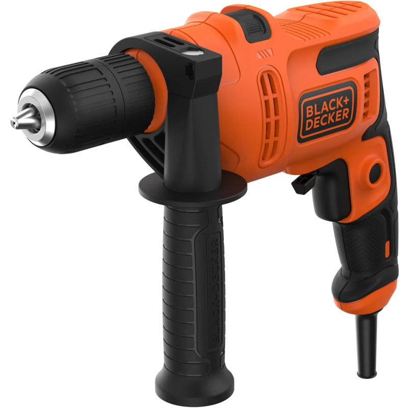 Black+Decker Příklepová vrtačka 1stupňová BEH200K-QS, 500 W vč. kufříku