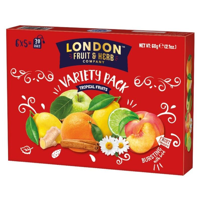 Kolekce čajů London Fruit & Herb - ovocné, bylinné, tropické ovoce, box 30 ks
