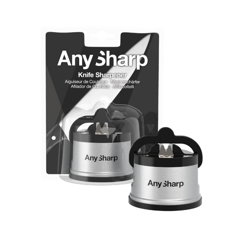 AnySharp Brousek na nože Premium s plastovým tělem v blistru, stříbrná ANYSHARPSILVER