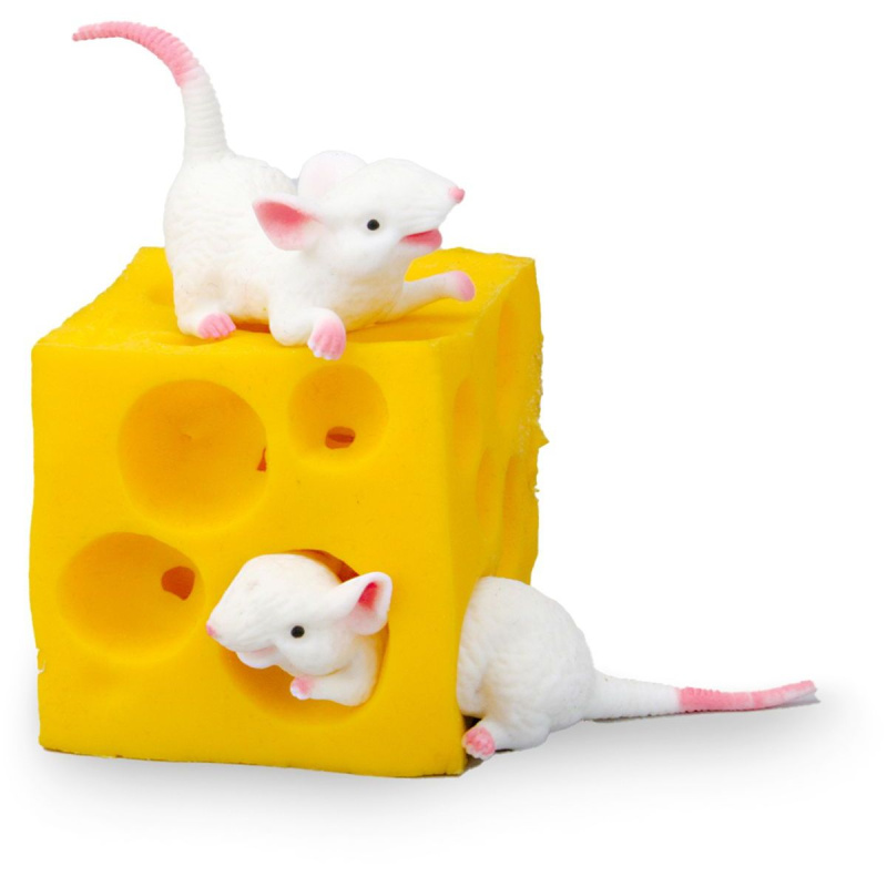 Strečové myšky v sýru antistresová hračka