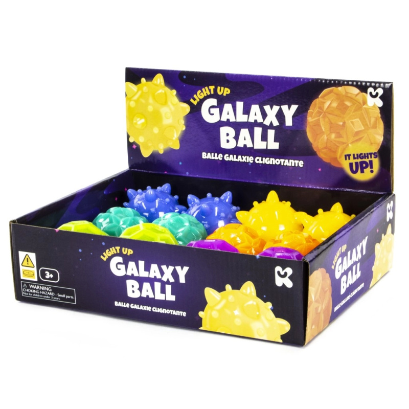 Svítící skákací míček Galaxy s LED efektem 6 cm