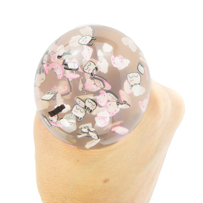 Antistresový gelový míček 6 cm s konfetami