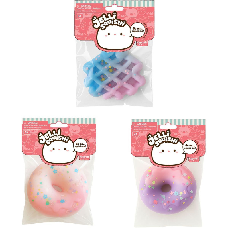 Mačkací gelový donut a vafle Jelli Squishi antistresová hračka