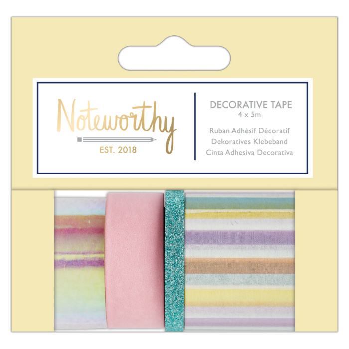 Samolepicí papírová washi páska sada - pastelová - Pastel Hues (4ks)