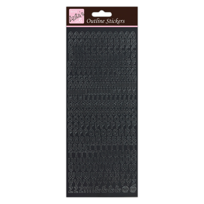 Samolepky kontury černé - velká písmena - font 1
