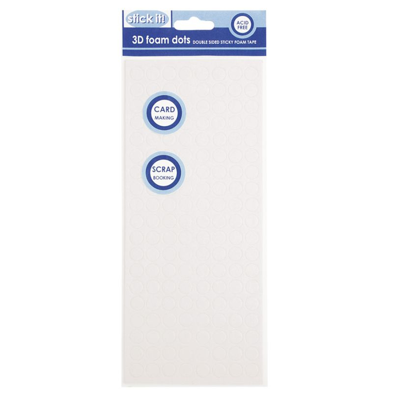 West Design Samolepicí 3D pěnové polštářky Stick It!, 152 ks - kolečka, bílá