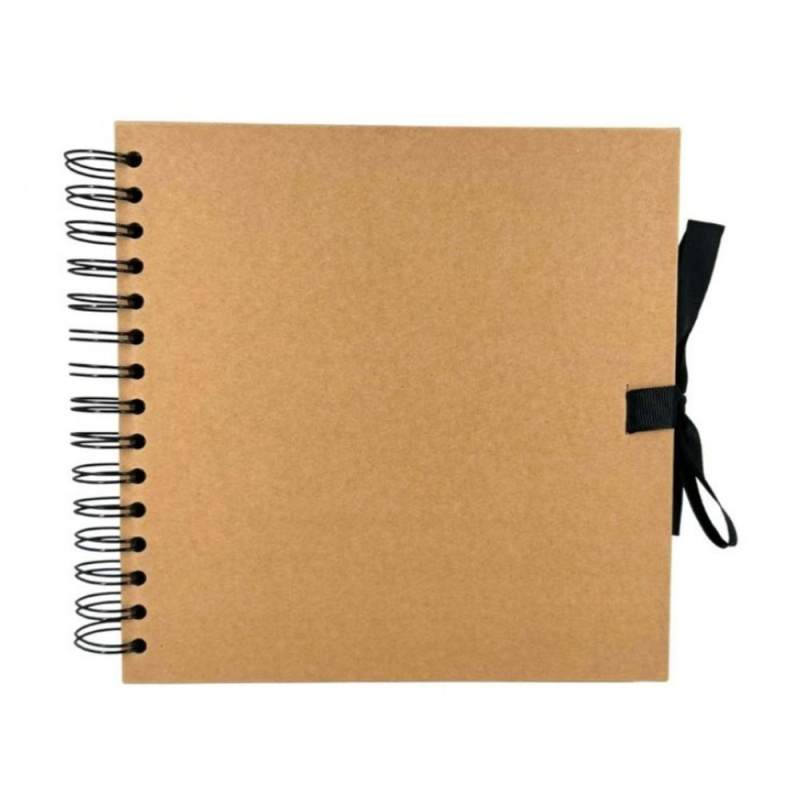 West Design Kroužkové scrapbookové album, 20x20 cm, 42 l. - kraft se stuhou