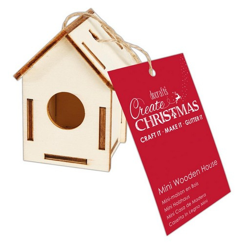 Domeček 3D - dřevěná dekorace (1ks)