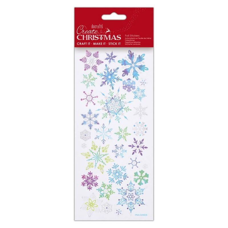 Samolepky 10x23cm - Sněhové vločky modrozelené