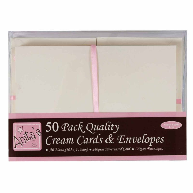 Přání a obálky Anita's, A6, 50 ks - krémové