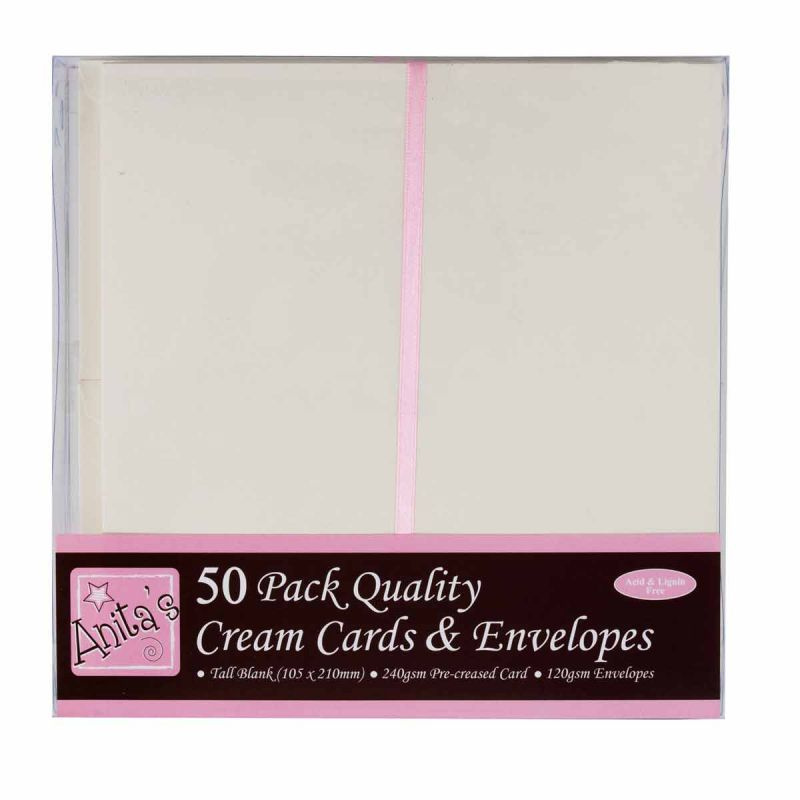 10,5x21cm přání a obálky 50ks (240g/m2) krémové