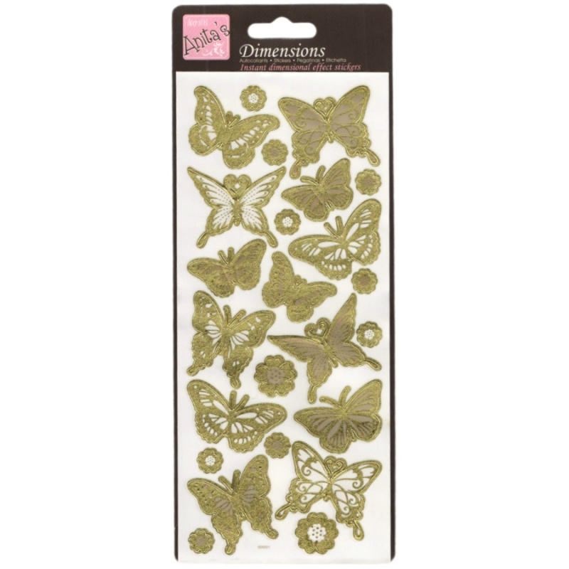 Samolepky 10x23,5cm - Zlatí motýlci