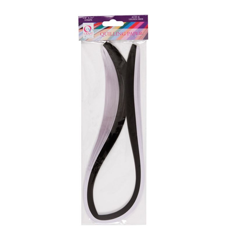 Sada proužků na Quilling černobílé 0,3cm (100ks)