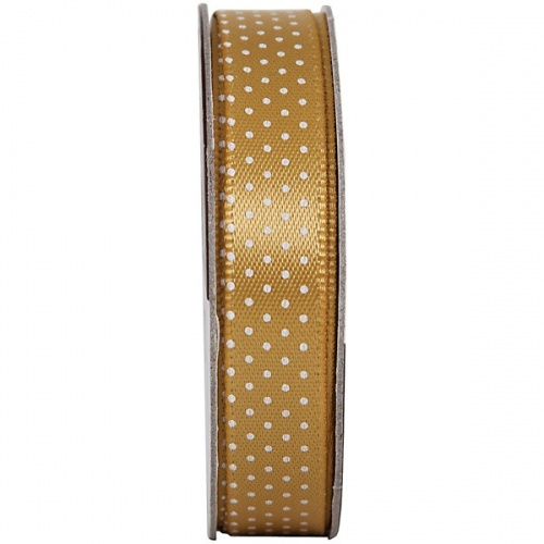 Stuha saténová puntík zlatá (3m)