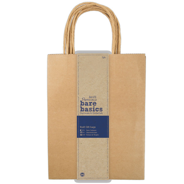 Papírová dárková taška velká - kraft (5ks)