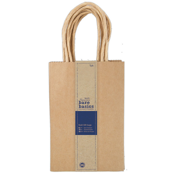 Papírová dárková taška malá - kraft (5ks)
