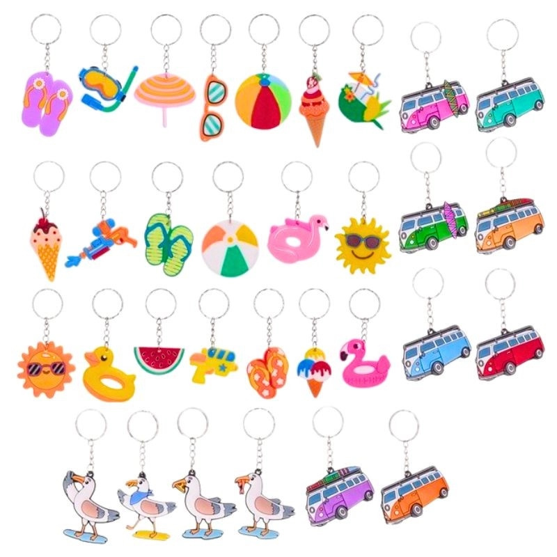 plážová klíčenka s mořskými motivy