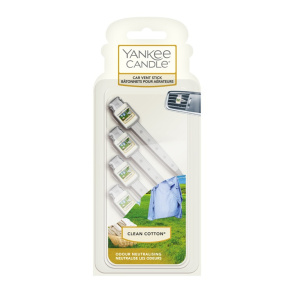 YANKEE CANDLE Luxusní visačka do auta Clean Cotton 4 kusy