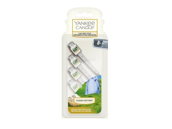 YANKEE CANDLE Luxusní visačka do auta Clean Cotton 4 kusy