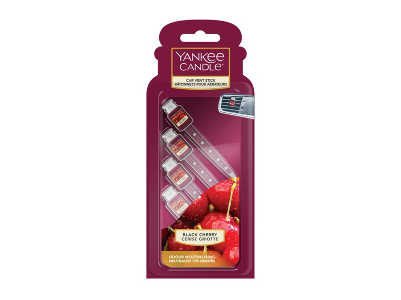 YANKEE CANDLE Luxusní visačka do auta Black Cherry 4 kusy