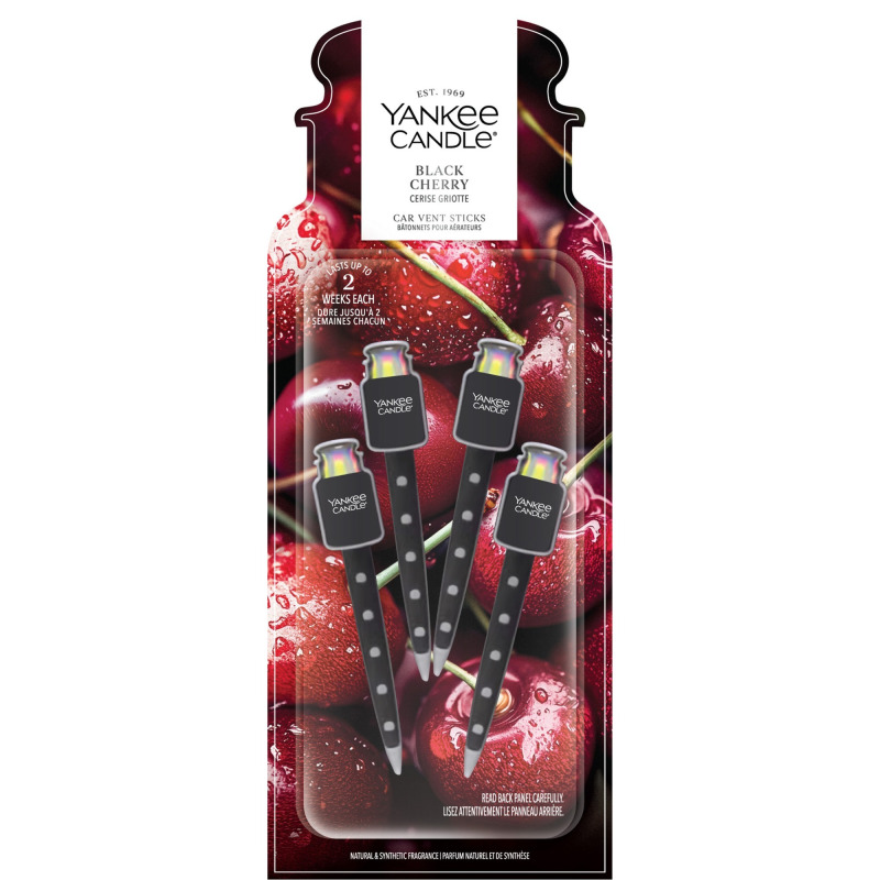 YANKEE CANDLE Luxusní visačka do auta Black Cherry 4 kusy