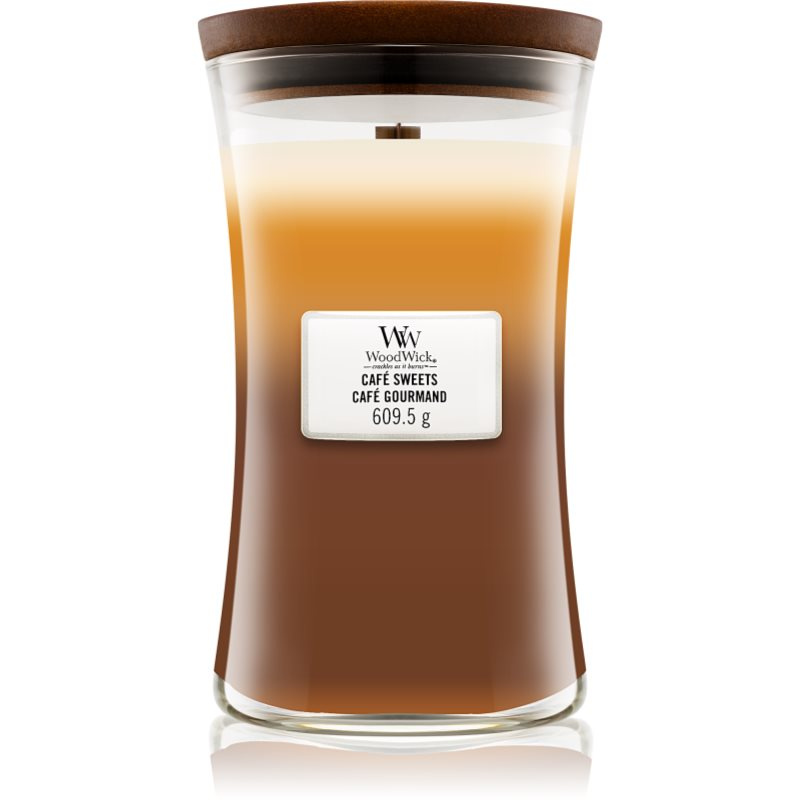 Woodwick Trilogy Café Sweets vonná svíčka s dřevěným knotem 609.5 g